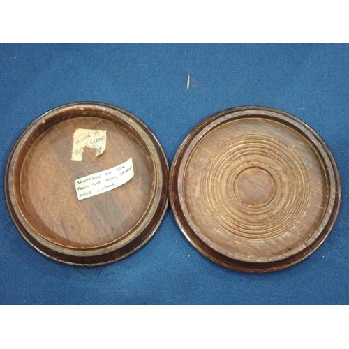 436 - A Collection of six circular Snuff Boxes including an oak engine turned Box, the interior inscribed ... 