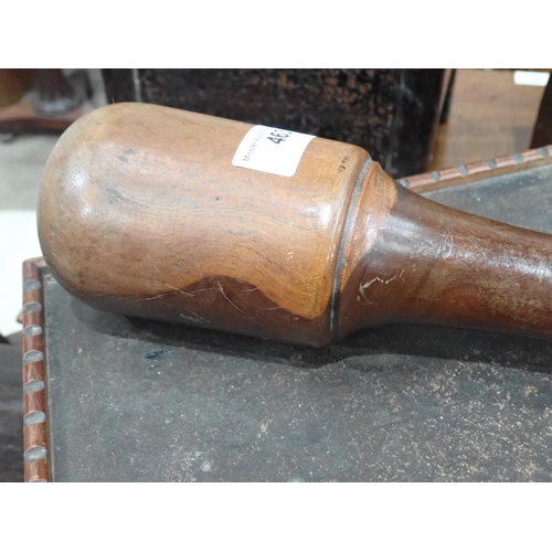 463 - An Apothecary's large Pestle in turned lignum vitae, 14½in L