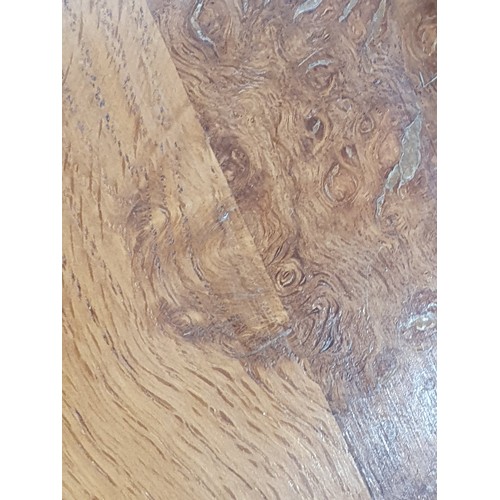 677 - A Mouseman Thompson oak square Occasional Table with burr oak banding and inlay, 2ft square