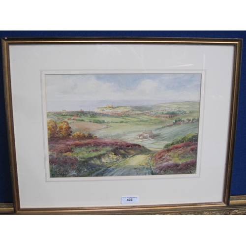 403 - WALTER GIBSON. The Yorkshire Moors, Whitby, signed, watercolour, 10½ x 15¼in