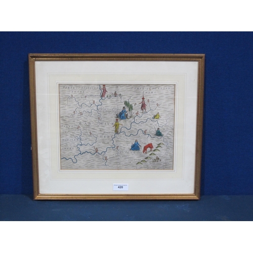 420 - MICHAEL DRAYTON & WILLIAM HOLE. Warwickshire, engraved Map, hand coloured 10 x 13¼in