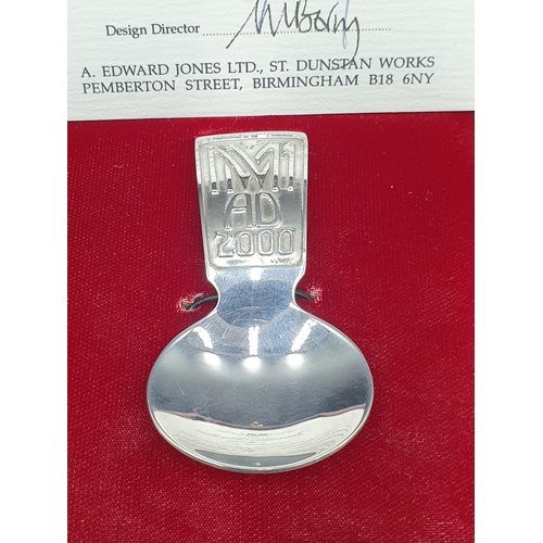 143 - A Limited Edition silver millenium Caddy Spoon, MM2000, Birmingham 2000, No 96/1000, maker: A.E. Jon... 