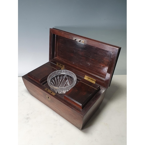 268 - A 19th Century rosewood Tea Caddy with interior lidded compartments and possibly later central glass... 