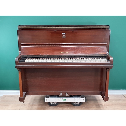 27 - A Mahogany Upright Piano by Challen.