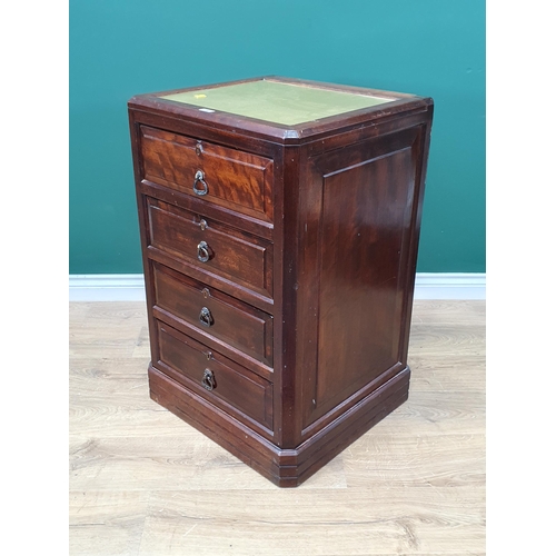 272 - A glass topped Chest of four Drawers on plinth base, 2ft 9