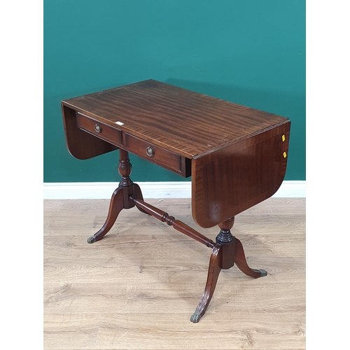 276 - A Reproduction mahogany Sofa Table fitted two drawers