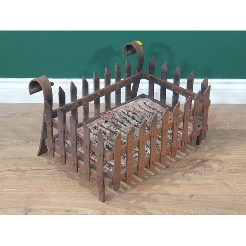 289 - A cast iron Fire Basket 1ft 7in W x 1ft H