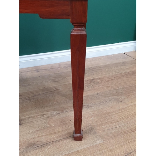 29 - A reproduction French style inlaid roll top Desk/Bureau supported on tapered feet.