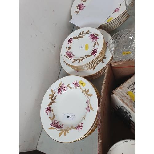 302 - A Royal Crown Derby part Dinner Service including, Eight Tea Plates, Eight Side Plates, Eight Soup D... 