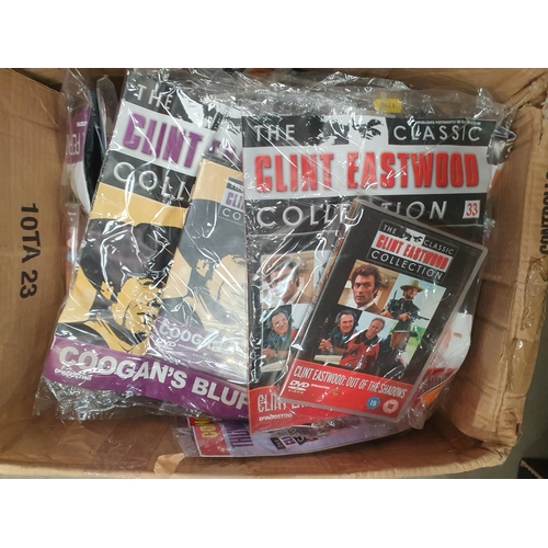 323 - Two Boxes of the Clint Eastwood Collection DVD's and Magazines.