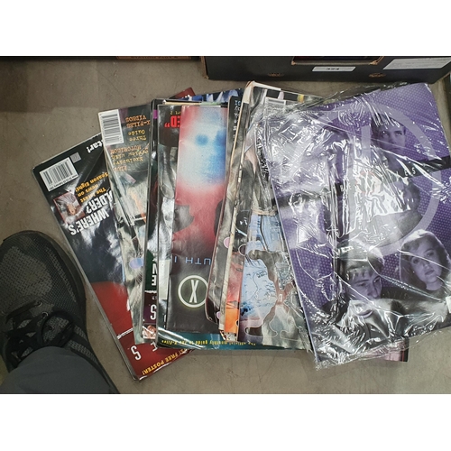 324 - Two Boxes of Magazines and Books including Star Trek and X Files.