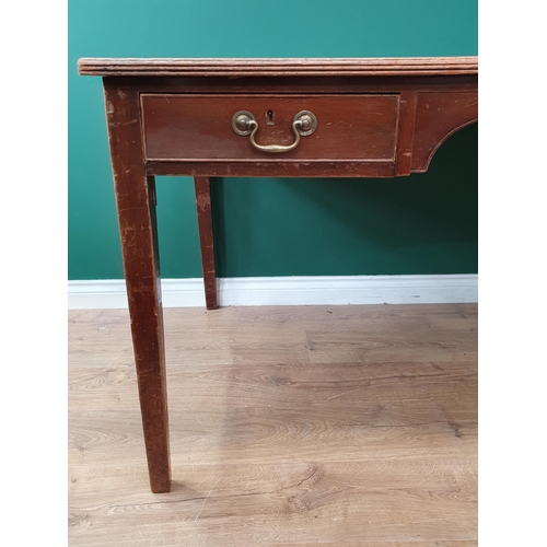 45 - A large mahogany leather topped Desk fitted two drawers.