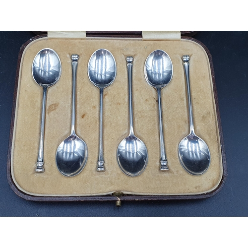 59 - Six George VI silver seal-top Coffee Spoons, Sheffield 1951, and six others, Birmingham 1938, both c... 