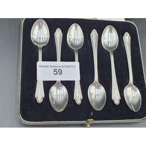 59 - Six George VI silver seal-top Coffee Spoons, Sheffield 1951, and six others, Birmingham 1938, both c... 