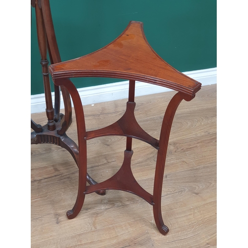 6 - A mahogany Wine Table on paw feet with a mahogany Jardinière Stand and another Side Table.