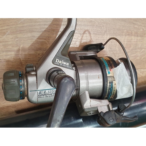 A quantity of Fishing Tackle including Rods, Landing Nets, Mitchell Garcia  300 Reel, Shakespeare and