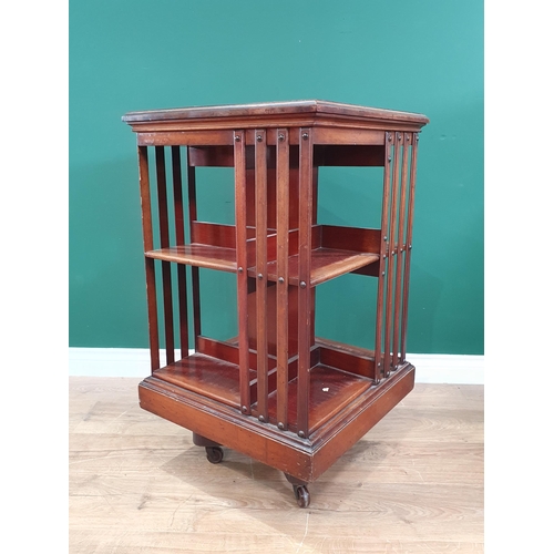 661 - An Edwardian mahogany revolving Bookcase 2ft 10in H x 1ft 7in W