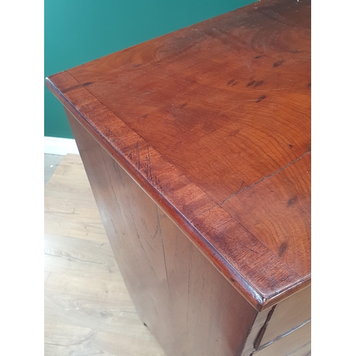 7 - A mahogany Chest of two short and three long Drawers on splayed bracket feet, A/F.