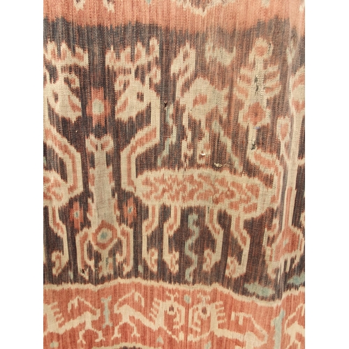 746 - Two Indonesian Ikat Hinggis (bought from Sothebys, Amsterdam in the 1980's), decorated stylised anim... 