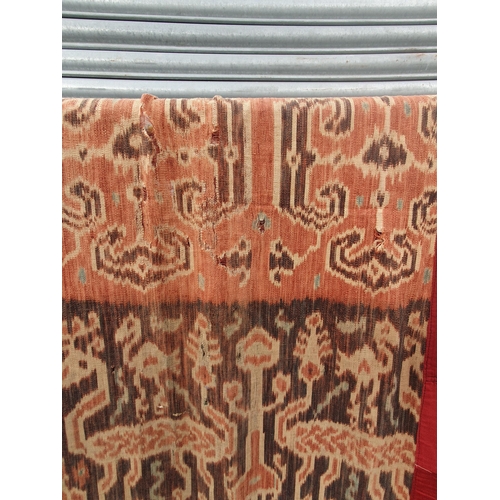 746 - Two Indonesian Ikat Hinggis (bought from Sothebys, Amsterdam in the 1980's), decorated stylised anim... 