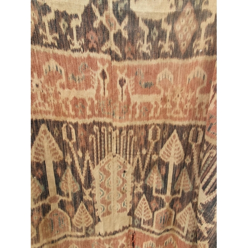 746 - Two Indonesian Ikat Hinggis (bought from Sothebys, Amsterdam in the 1980's), decorated stylised anim... 