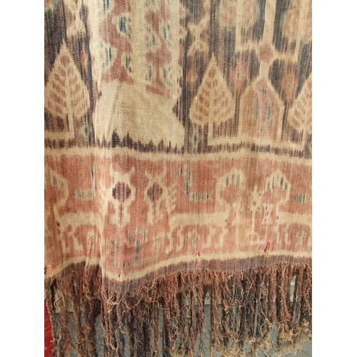 746 - Two Indonesian Ikat Hinggis (bought from Sothebys, Amsterdam in the 1980's), decorated stylised anim... 