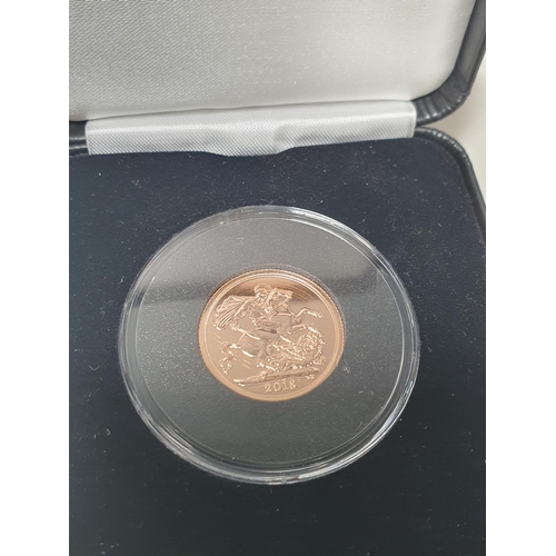 225 - 2018 Proof Gold Sovereign, Boxed.