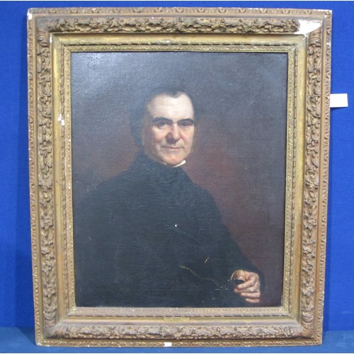 395 - J.E. FISHER (1790-1870). Portrait of George Edmund Burry, half-length, wearing black, holding specta... 