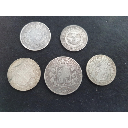 206 - A collection of mainly British Coins, to include Crowns 1844 and 1935, Half Crown 1823 (shield in ga... 