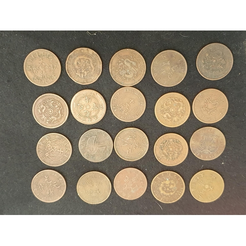 220 - China - Empire and Republic small change, to include copper and brass cash Coins, silver 10 & 20 Cen... 