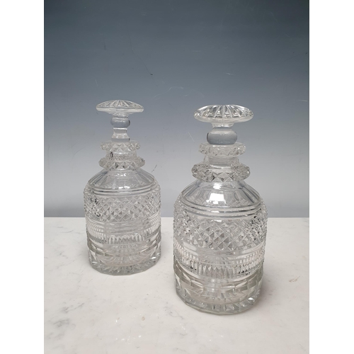 749 - A pair of Georgian cut glass Decanters and stoppers