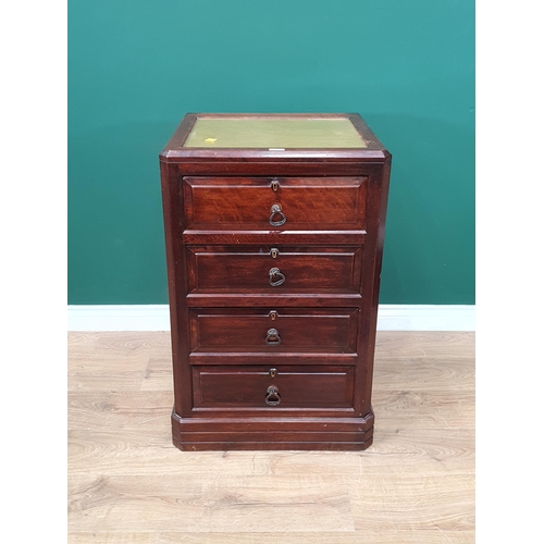 477 - A glass topped Chest of four Drawers on plinth base, 2ft 9