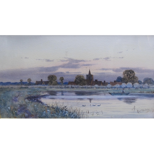 406 - ROBERT WINTER FRASER. A Fenland river view, signed and dated '94, watercolour 7 x 13in