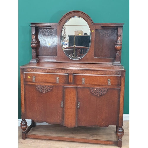 223 - A 1920's oak Mirror back Sideboard 5ft 3