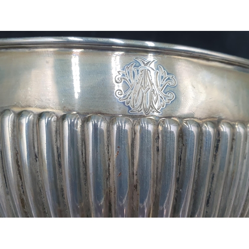 103 - A Victorian silver oval semi-fluted Sugar Bowl, London 1899, 224gms