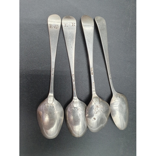 115 - Four Georgian silver bottom marked pattern back Spoons, pair of Lobster Picks, seven Souvenir Spoons... 