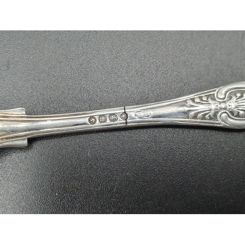 130 - Seven 19th Century silver Teaspoons, Kings pattern, various dates and another, hour glass pattern