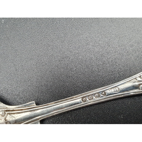 130 - Seven 19th Century silver Teaspoons, Kings pattern, various dates and another, hour glass pattern