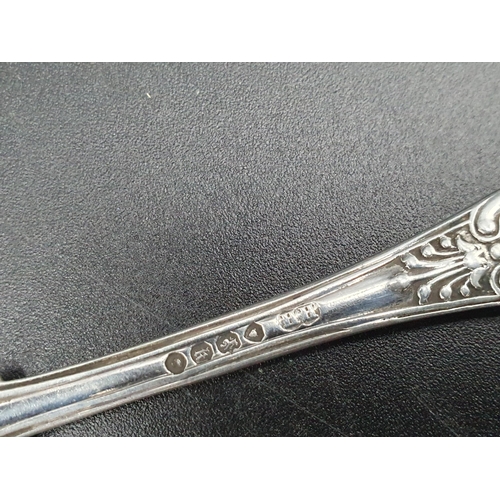 130 - Seven 19th Century silver Teaspoons, Kings pattern, various dates and another, hour glass pattern