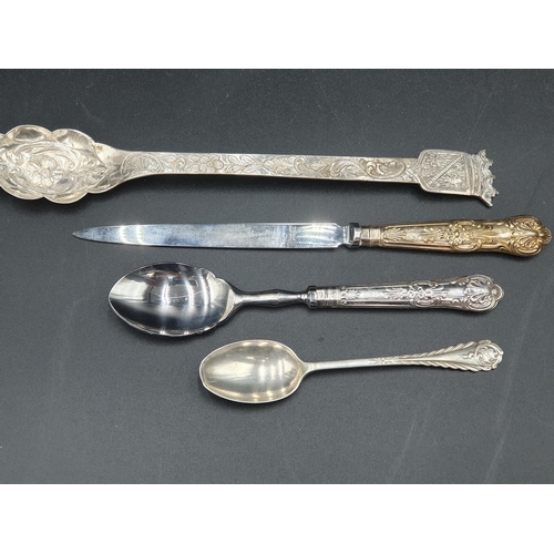 148 - Six George V silver Coffee Spoons, Sheffield 1932, in case, six Tea Knives, London 1975/6, five othe... 