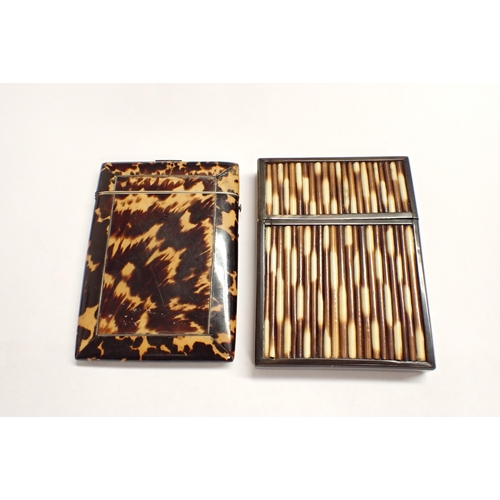 195 - A quill Card Case and a tortoiseshell Card Case