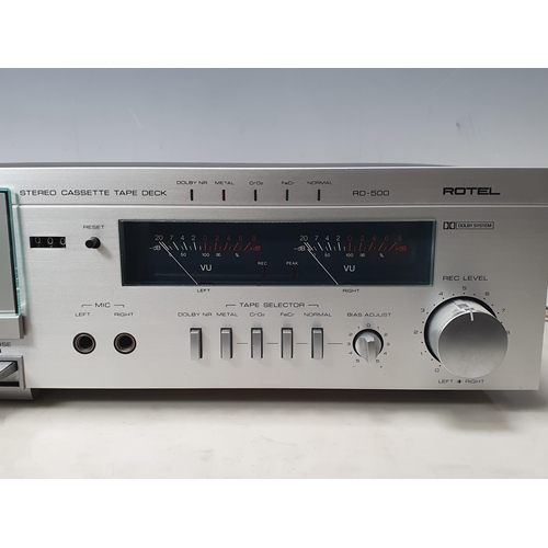 23 - A Pioneer PL-12D Belt Drive Turntable, a Rotel RD-500 Stereo Cassette Tape Deck, a Rotel RA-610 Soli... 