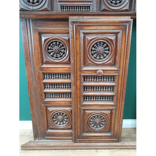 267 - A Moorish style Fire Surround with design of circular  spindled panels and other spindled panels wit... 