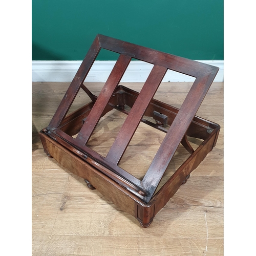 276 - A mahogany folding Book Stand on turned bun feet, and a walnut veneered stand fitted single drawer o... 