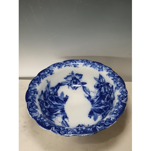 312 - A blue and white Toilet Jug and similar Bowl