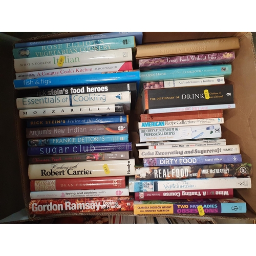 318 - Two boxes of books including various cookery books