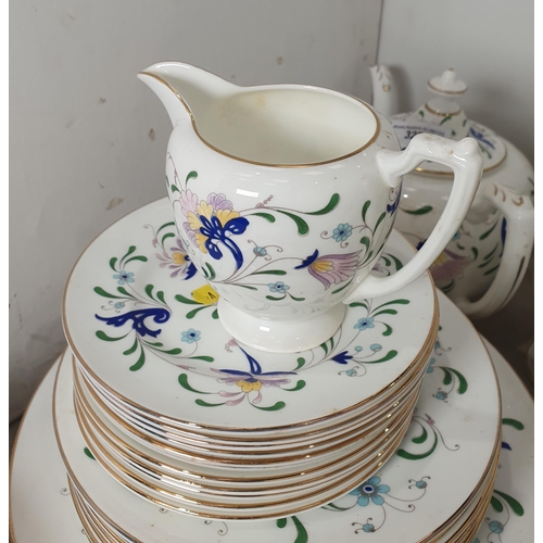 322 - A large Coalport part Tea, Coffee and Dinner Service, decorated sprays of flowers