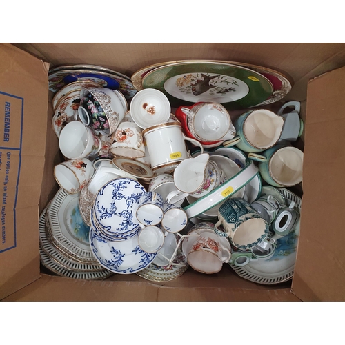 377 - Two boxes of assorted ceramics and teaware