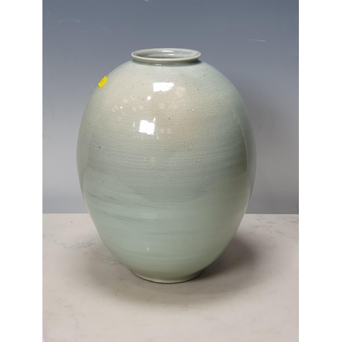 398 - A Chinese Vase of ovoid form decorated a sprays of flowers, 10in H