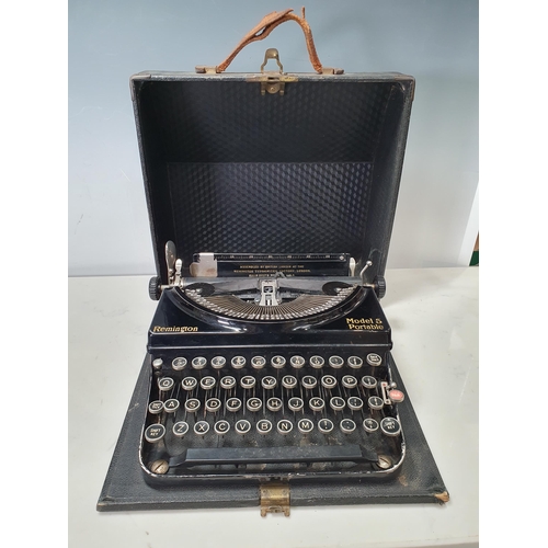 572 - A Remington No. 5 portable Typewriter in case